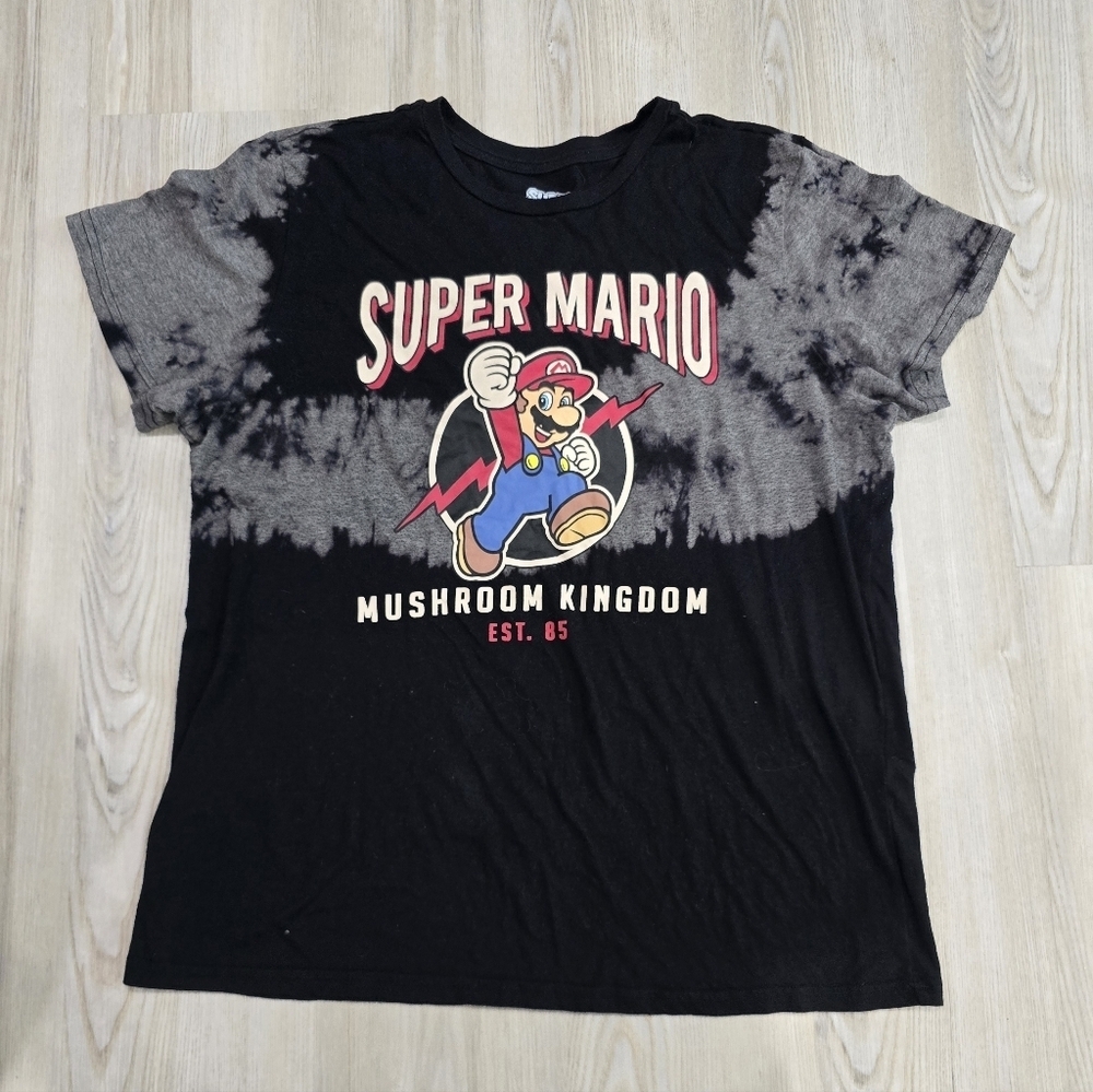 Super Mario Bros Mushroom Kingdom Est. 85 Black T Shirt Size XL